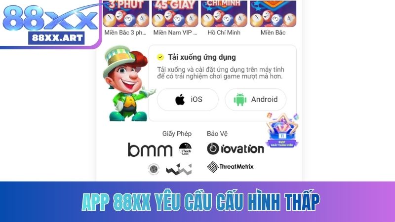 App 88XX yêu cầu cấu hình thấp