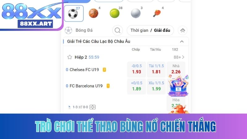 Trò chơi thể thao bùng nổ chiến thắng
